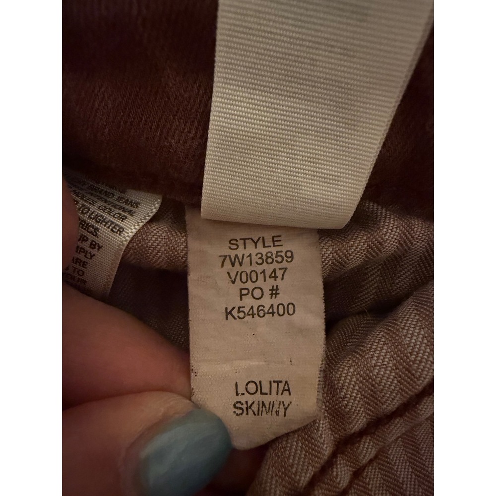 Lucky Brand Bridgette Skinny Jeans Burgundy Raw Hem Size 12/31 High Rise Wine - Picture 9 of 11